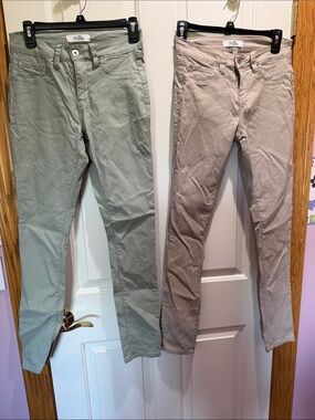 Royalty For Me Skinny Pants - Sage Green and Taupe